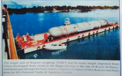 Customs clearance of 725 M/T Reactor